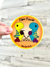 Cargar imagen en el visor de la galería, Fiber Friends Dinosaurs - 3” Circle Cut Sticker
