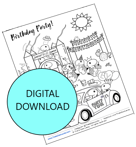 Birthday Party! - Single Coloring Page