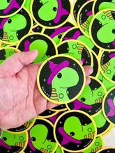 Cargar imagen en el visor de la galería, Witchy Chubby Dinosaur - 3” Circle Cut Sticker
