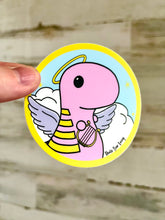 Cargar imagen en el visor de la galería, Angel Dinosaur - 3” Circle Cut Sticker

