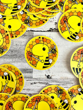 Cargar imagen en el visor de la galería, Bumblebee Dinosaur - 3” Circle Cut Sticker
