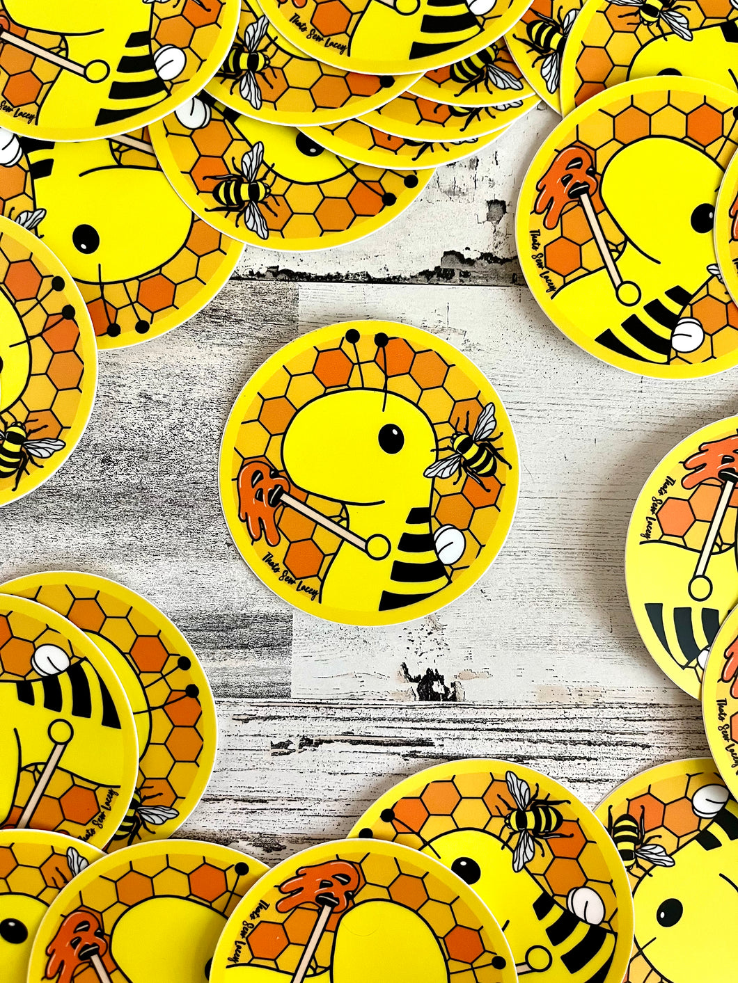 Bumblebee Dinosaur - 3” Circle Cut Sticker