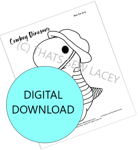 Cowboy Dinosaur - Single Coloring Page