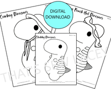 Load image into Gallery viewer, Chubby Dinosaur Coloring Book - Multipack Coloring Pages
