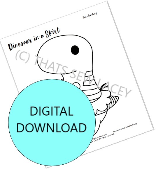 Dinosaur in a Skirt - Single Coloring Page