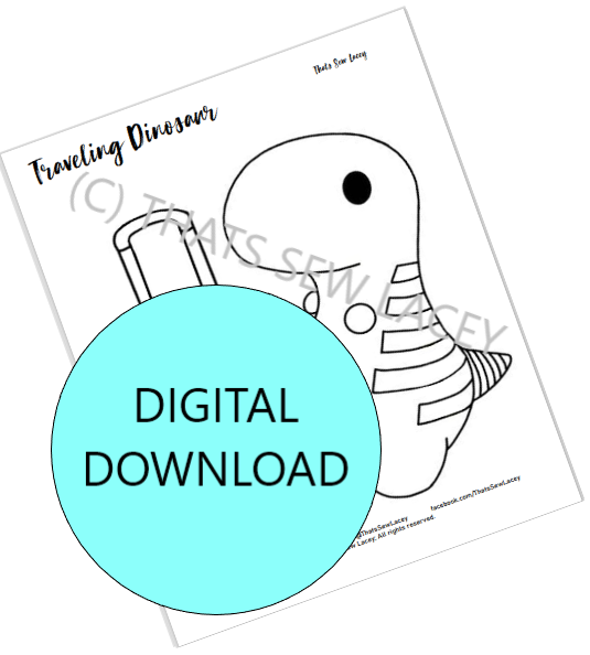 Traveling Dinosaur - Single Coloring Page