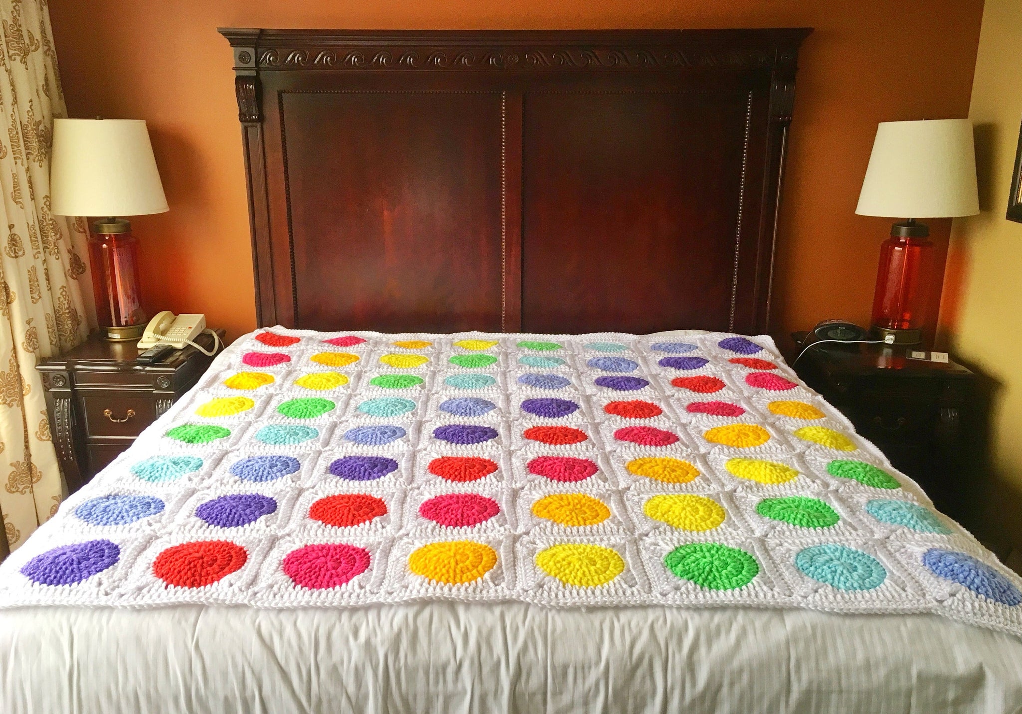 Rainbow Polka Dot Crochet Blanket King That s Sew Lacey