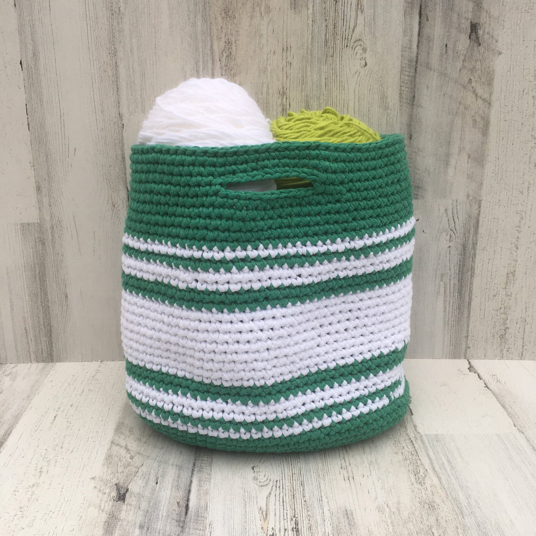 Striped Crochet Basket/Tote Bag