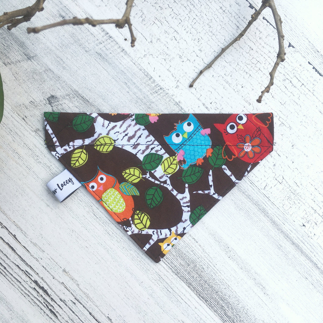 Woodland Owls - Slip On Pet Bandana