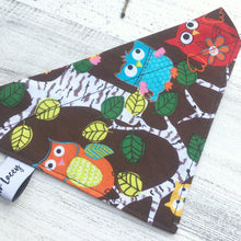 Cargar imagen en el visor de la galería, Woodland Owls - Slip On Pet Bandana
