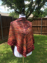 Load image into Gallery viewer, Liquid Amber - Tunisian Bloom Shawl
