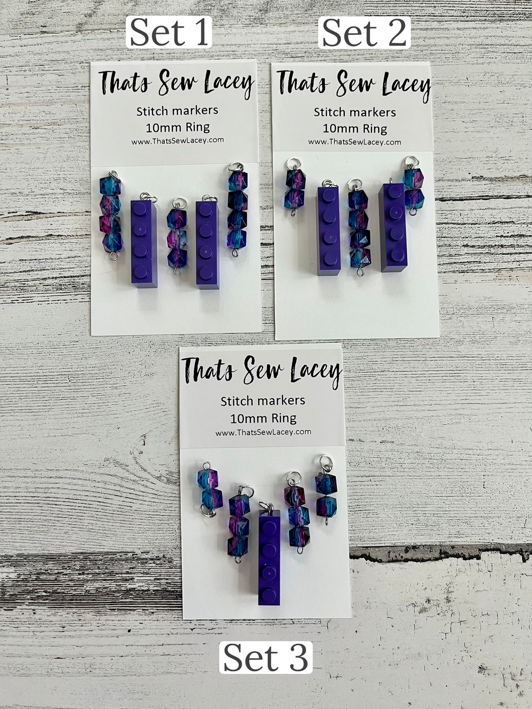 Purple Building Bricks - TSL Stitch Markers