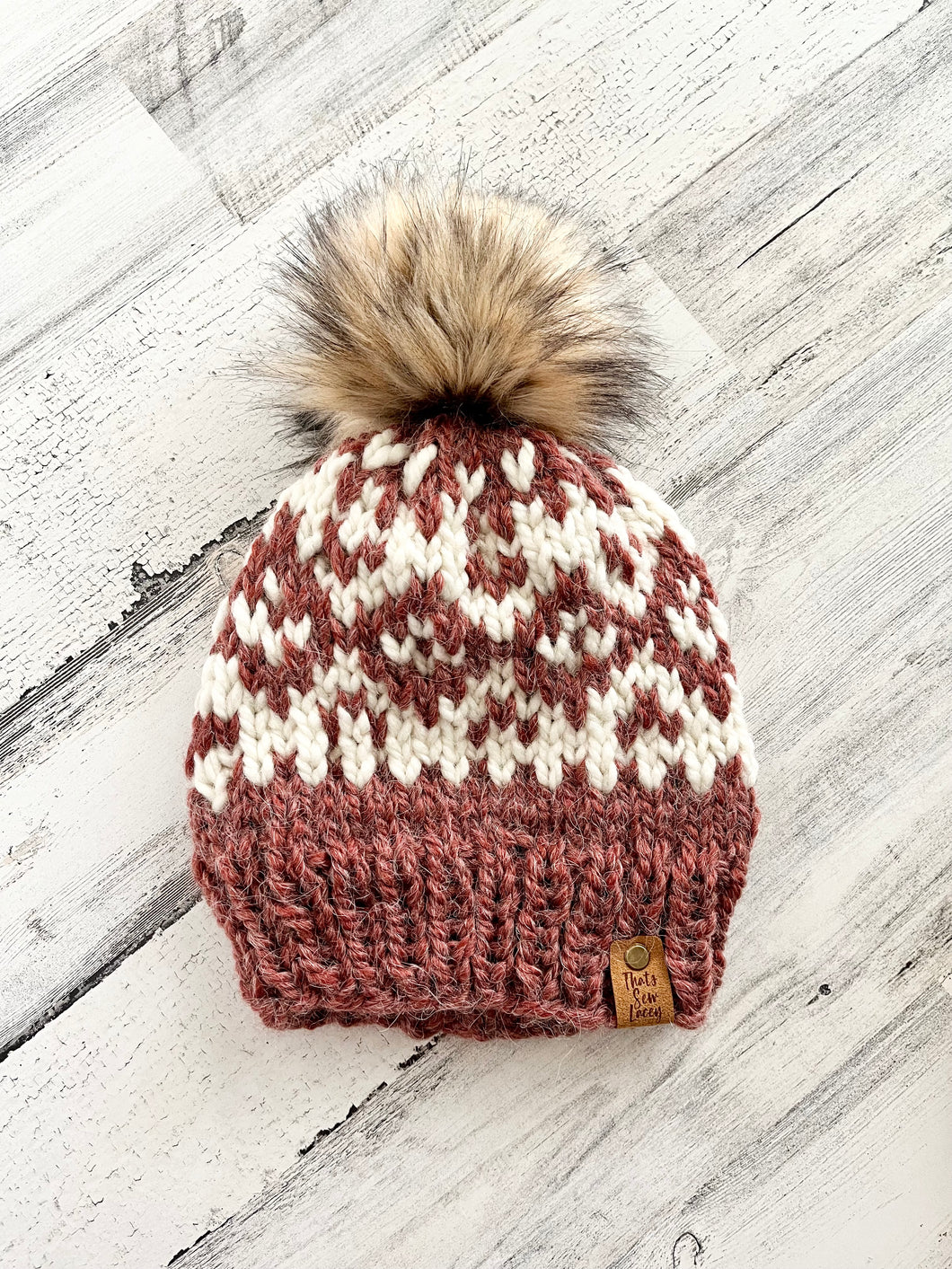 Fair Isle Diamonds with Faux Fur Pom