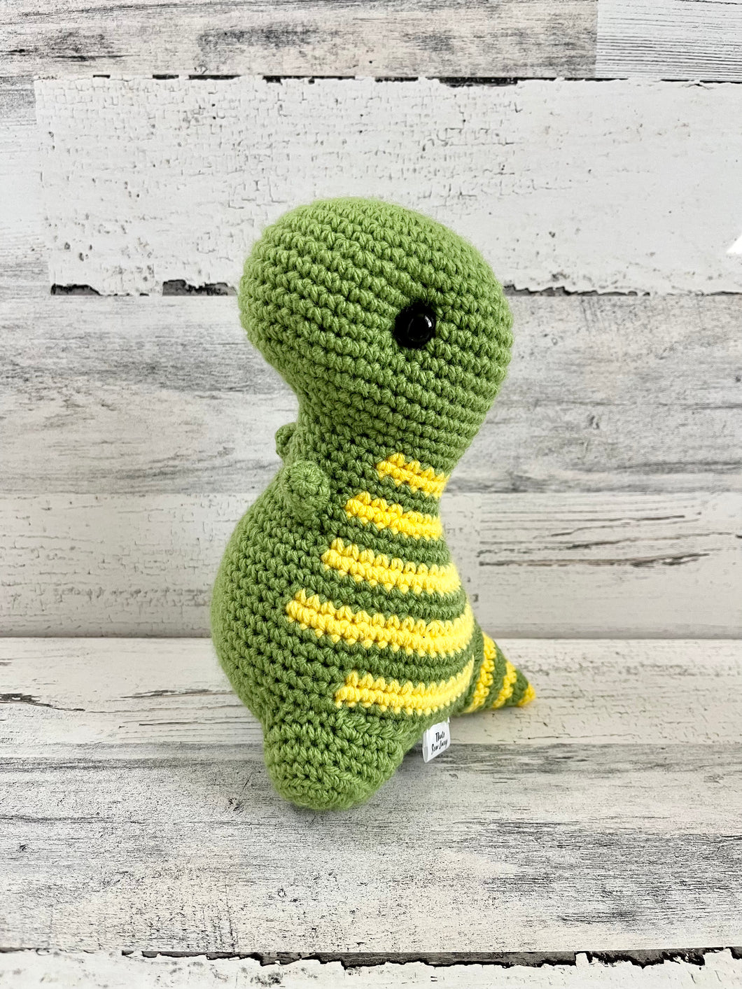 Light Green with Yellow Stripes - Chubby Dinosaur