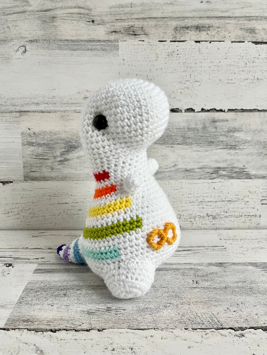 Autism Awareness Rainbow Stripes - Chubby Dinosaur