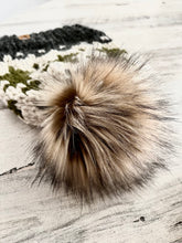 Load image into Gallery viewer, Holiday Tree Beanie with Faux Fur Pom
