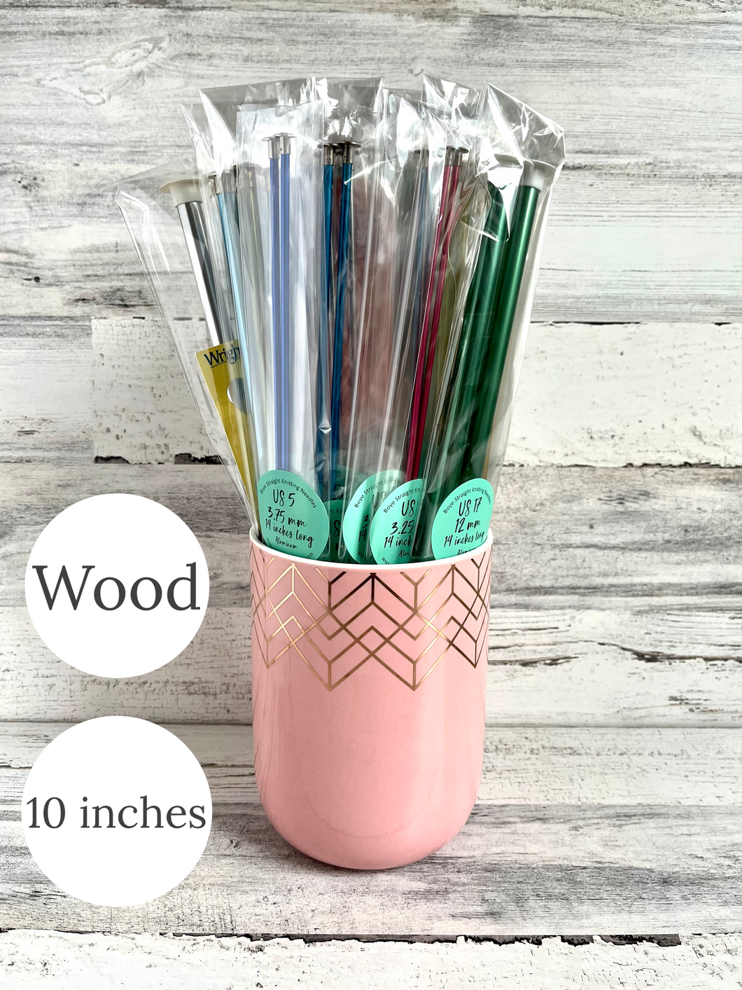 ALL Wood 10 inch Straight Knitting Needles