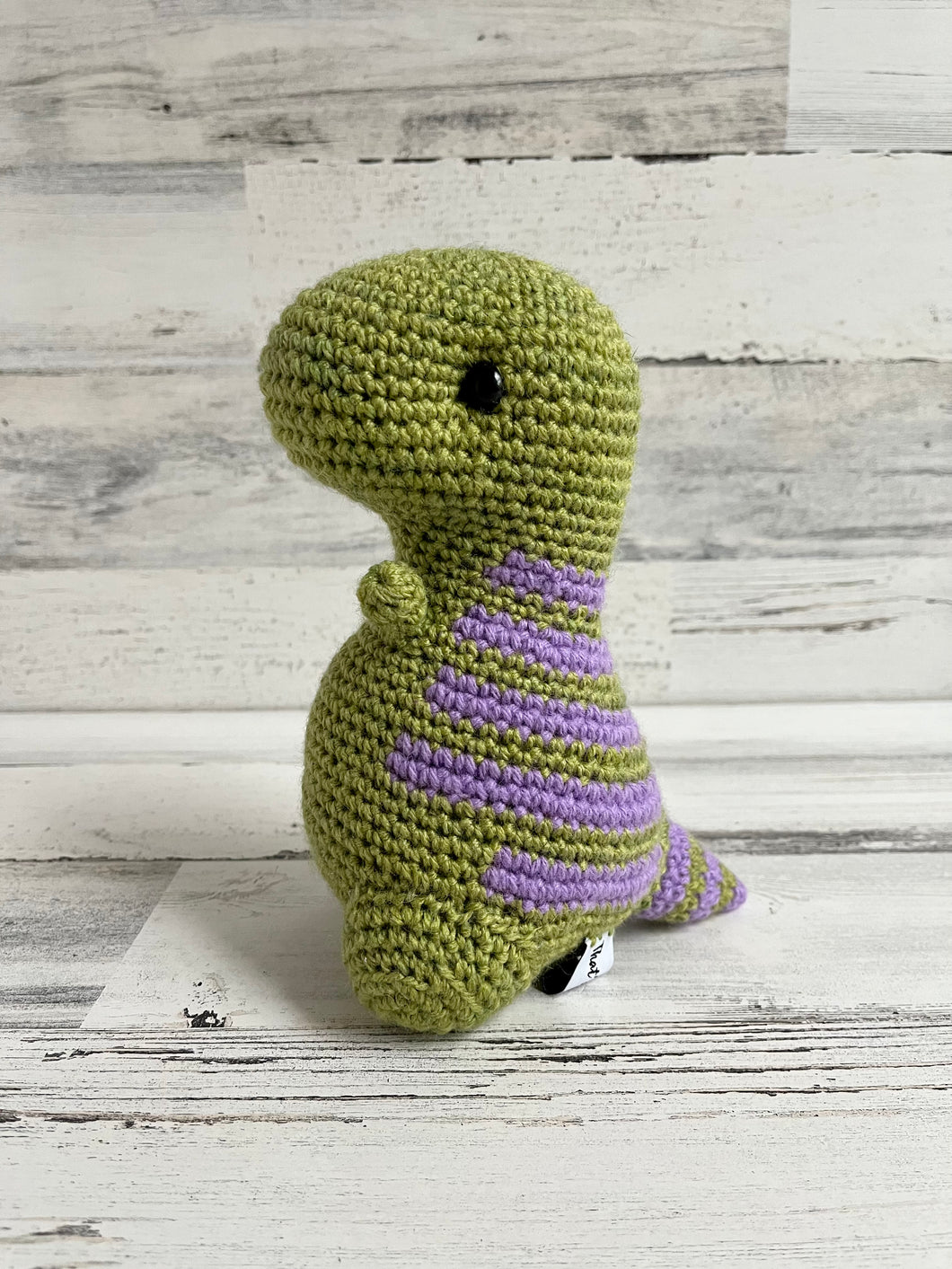 Green with Purple Stripes - Chubby Dinosaur