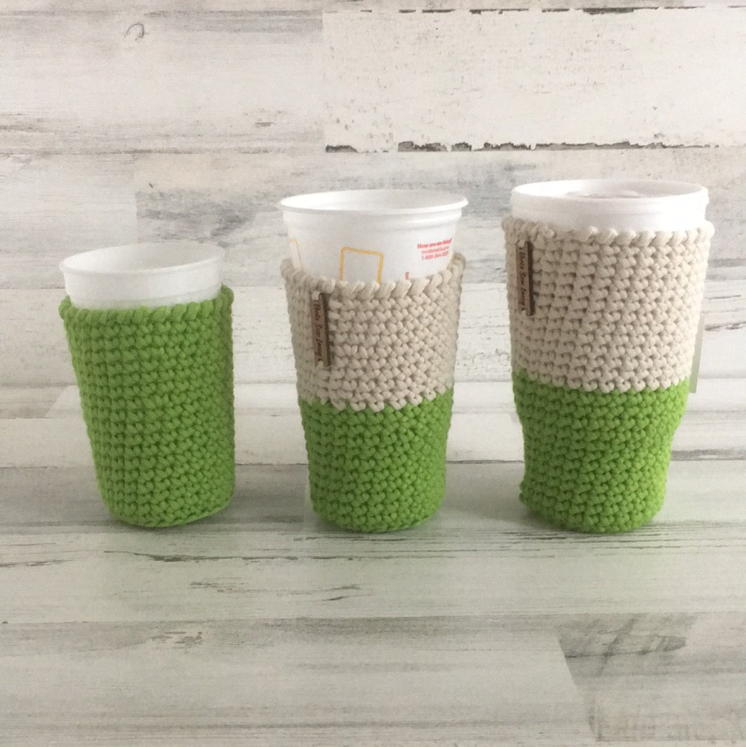 Cream & Green - Hot and Cold Cup Cozy