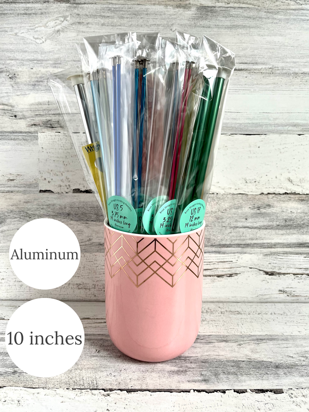 ALL Aluminum 10 inch Straight Knitting Needles