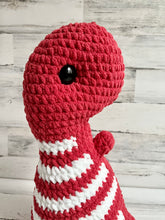 Cargar imagen en el visor de la galería, Red with White Stripes - MEGA PLUSH Chubby Dinosaur
