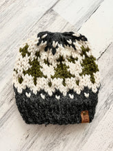 Load image into Gallery viewer, Holiday Tree Beanie with Faux Fur Pom
