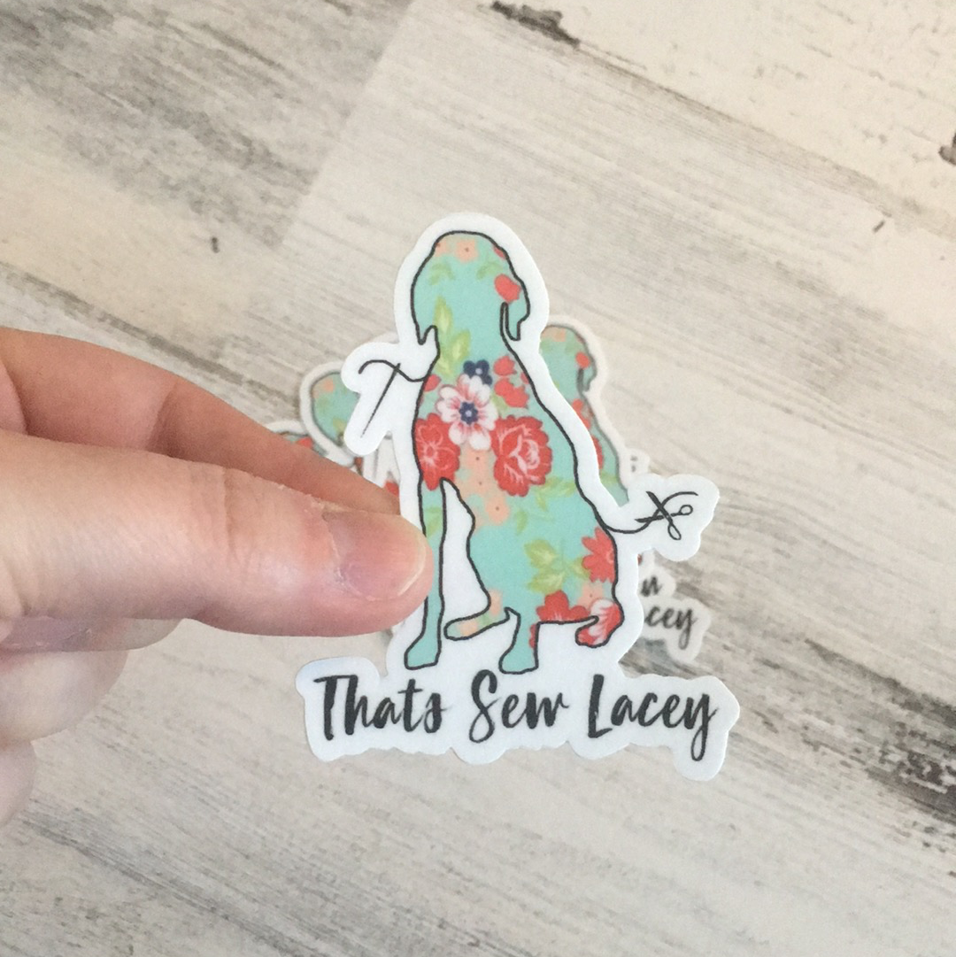 Old Logo Die Cut Sticker - 3" Lacey with Text