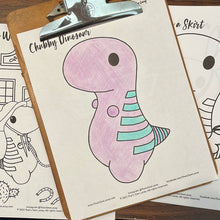 Cargar imagen en el visor de la galería, Chubby Dinosaur - Single Coloring Page
