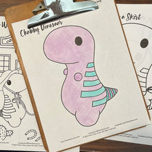 Load image into Gallery viewer, Chubby Dinosaur - Single Coloring Page
