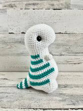 Charger l&#39;image dans la galerie, White with Teal Stripes - Chubby Dinosaur
