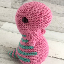 Charger l&#39;image dans la galerie, Pink with Turquoise Stripes - Chubby Dinosaur
