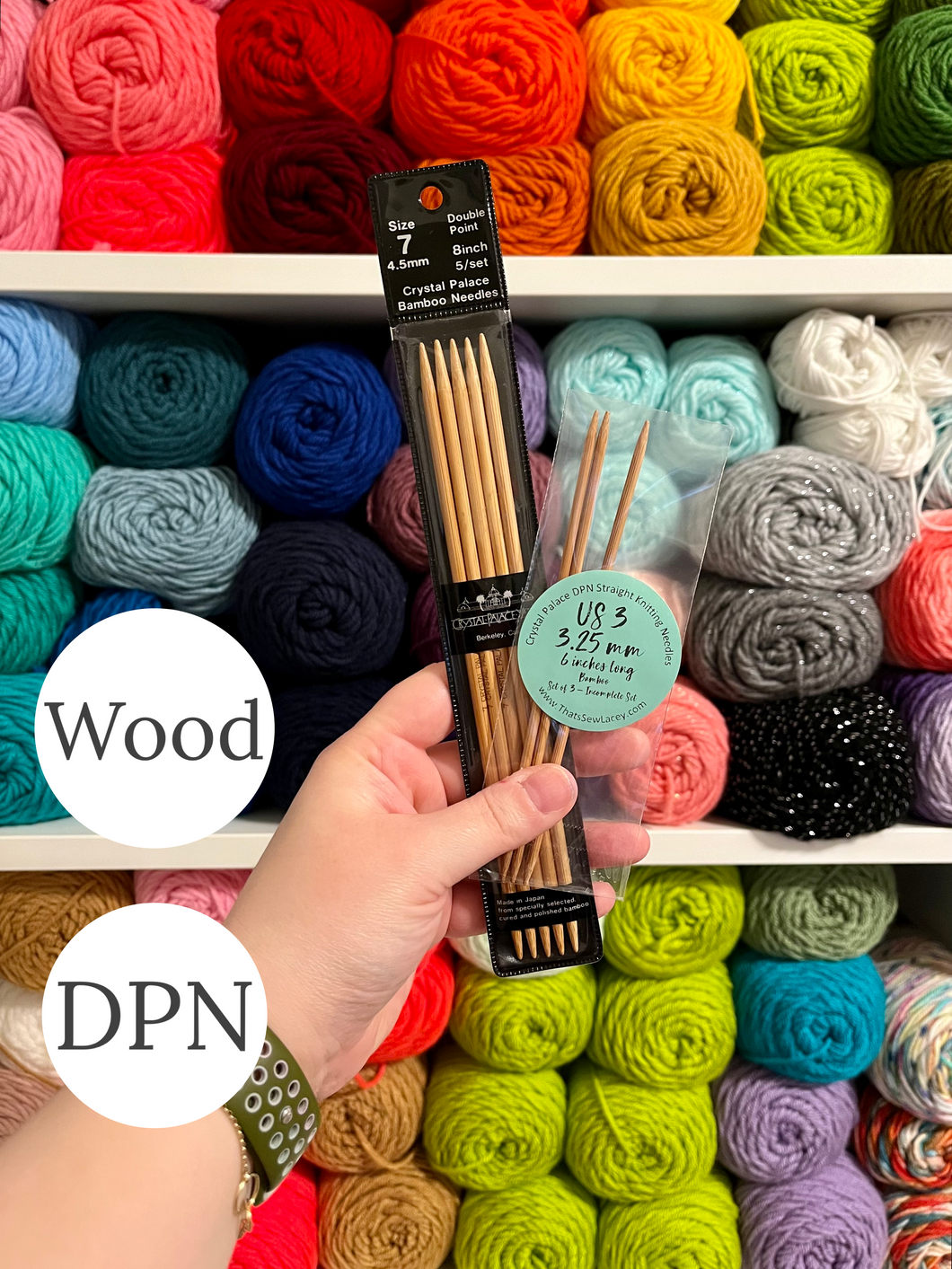 ALL Wood (DPN) Double Pointed Knitting Needles