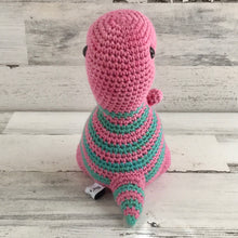 Cargar imagen en el visor de la galería, Pink with Turquoise Stripes - Chubby Dinosaur
