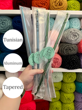 Load image into Gallery viewer, ALL Aluminum LONG In-Line and Tapered Tunisian (Afghan) Crochet Hooks
